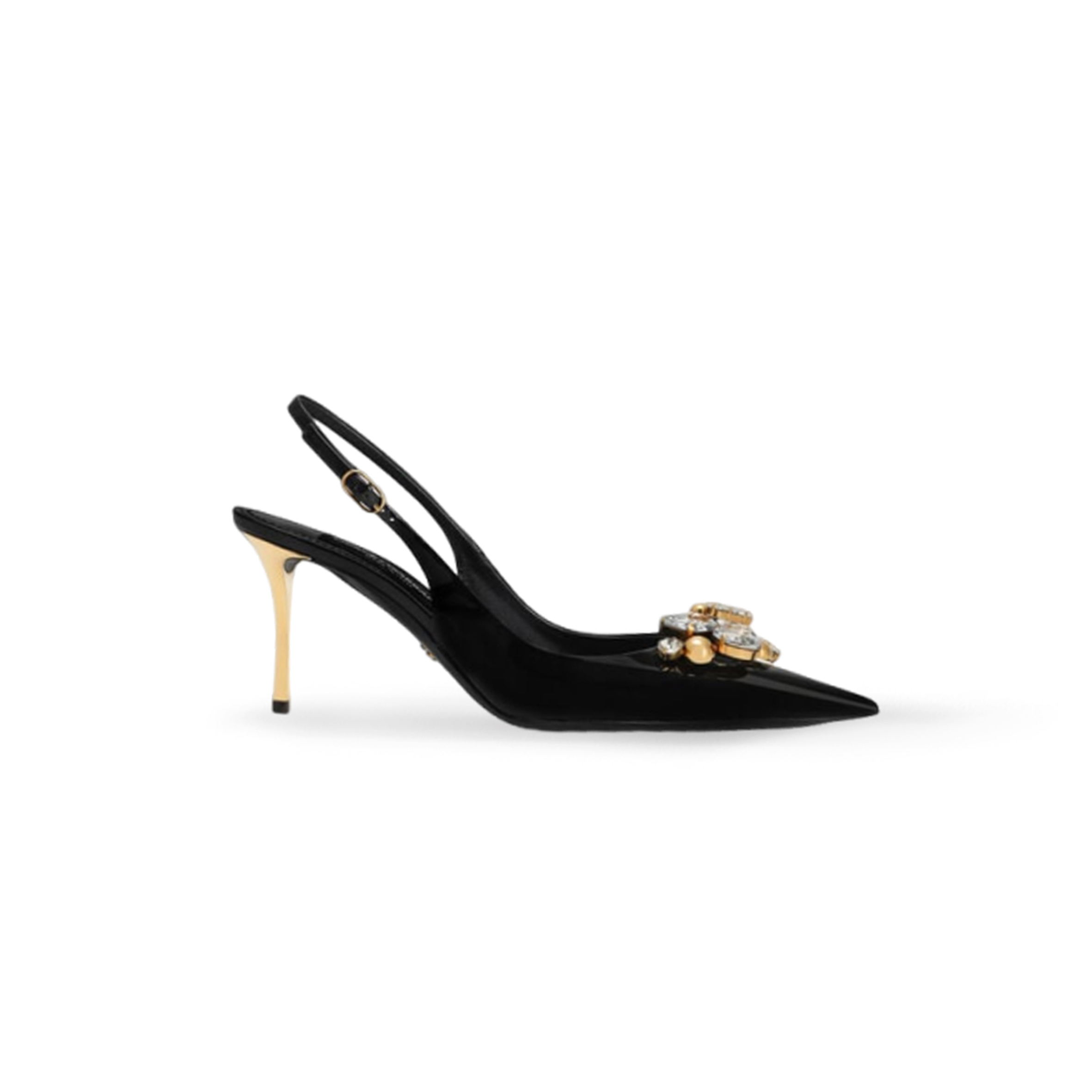 DOLCE GABBANA EMBELLISHED PATENT LEATHER SLINGBACK PUMPS CG1011AZ1888Z843